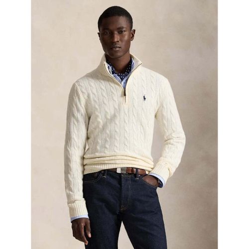 Pull Pull camionneur torsadé blanc en cachemire - Ralph Lauren - Modalova