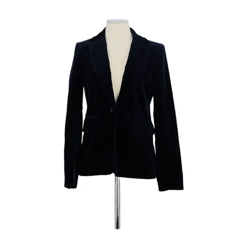 Veste Blazer en coton bleu marine - Claudie Pierlot - Modalova