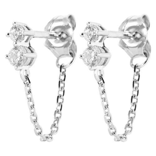 Boucles oreilles Boucles d'oreilles chainette argent oxydes - Brillaxis - Modalova