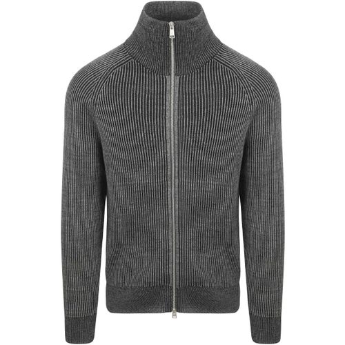 Pull Cardigan Rib Mix Laine Gris - Marc O'Polo - Modalova