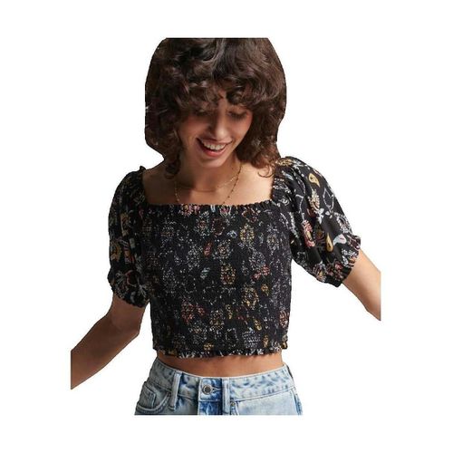 Blouses T-shirt Ecovero Vintage coupe ample noir - Superdry - Modalova