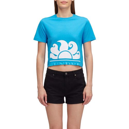 T-shirt Cropped With Maxi Logo Print - Sundek - Modalova