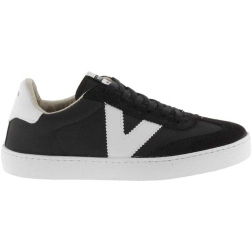 Baskets basses BERLÍN SERRAJE NYLON NEGRO - Victoria - Modalova