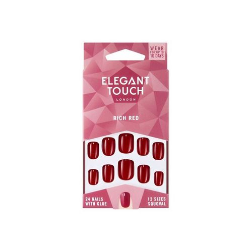 Accessoires ongles Polished Colour Nails With Glue Squoval rich Red - Elegant Touch - Modalova