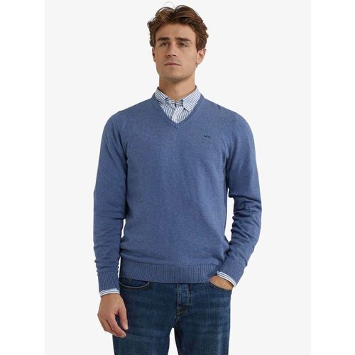 Pull Pull Laine Merinos Col-V Bleu Vintage - Mcgregor - Modalova