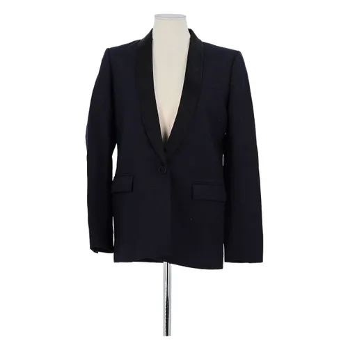 Veste Blazer en laine bleu marine - Maje - Modalova