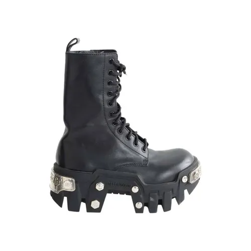 Boots Boots Bulldozer en cuir noir - Balenciaga - Modalova