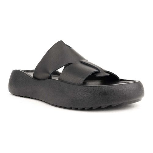 Sandales compensées Women's Black Open-Toe Slides - Sergio Moretti - Modalova