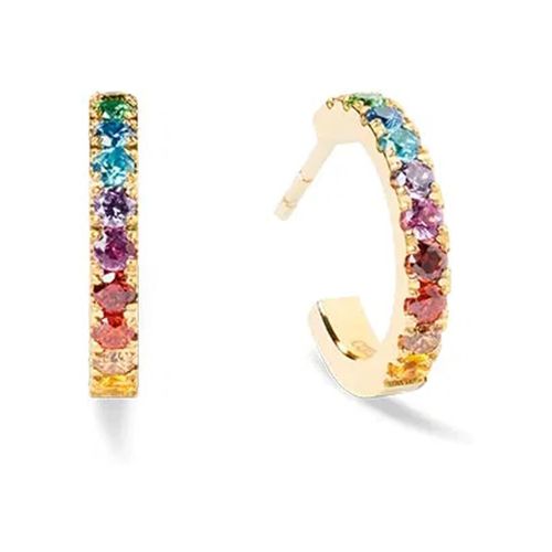 Boucles oreilles Créoles Eternal Love Mini doré/rainbow - Coeur De Lion - Modalova