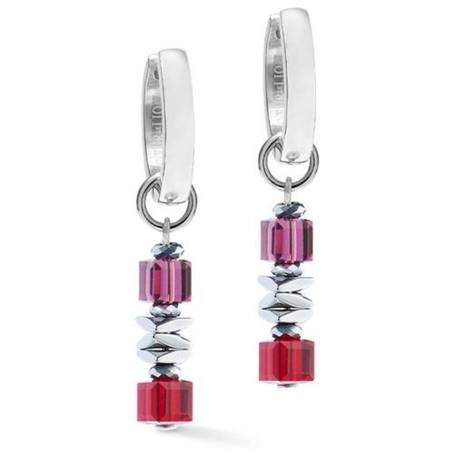 Boucles oreilles Boucles d'oreilles Wave Cube Flow argenté/rouge - Coeur De Lion - Modalova