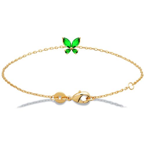 Bracelets Bracelet plaqué or papillon oxydes verts - Brillaxis - Modalova