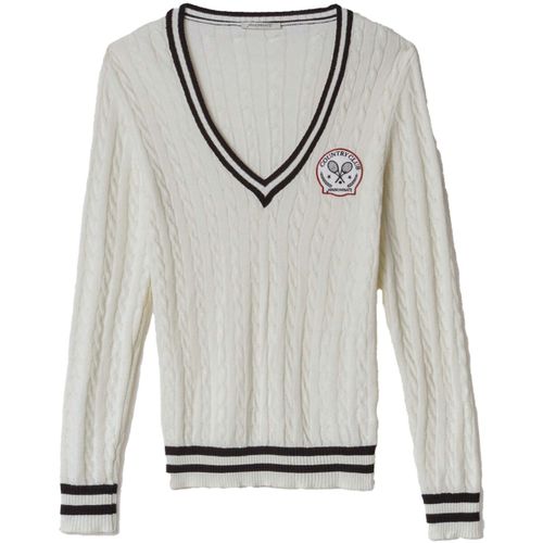 Pull Maglia Scollo A V Con Trecce E Patch Tennis - Hinnominate - Modalova