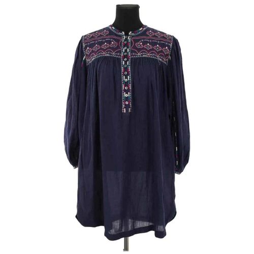 Tunique Robe en coton bleue marine - Gil Santucci - Modalova