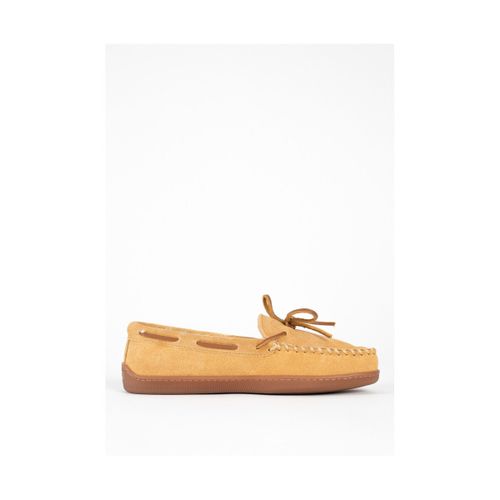 Chaussures bateau Mocassins en cuir suede fourrés en laine PILE LINE HARDSOLE - Minnetonka - Modalova