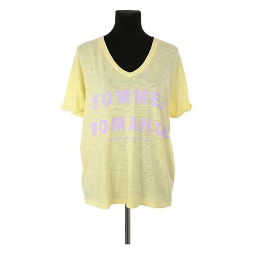 T-shirt T-shirt Summer romance en coton jaune - Bérénice - Modalova