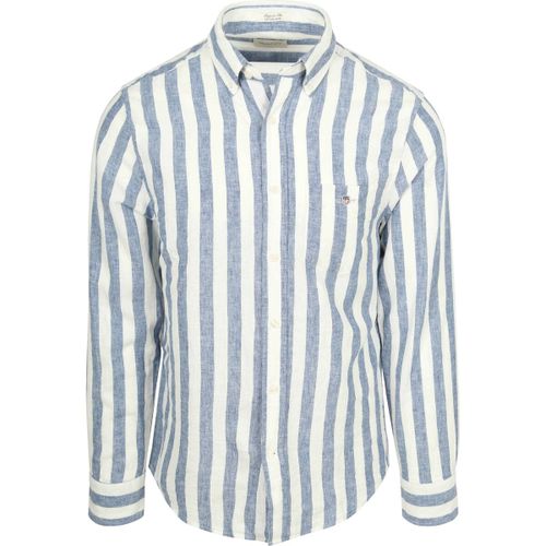 Chemise Chemise Coton Lin Rayée Bleu - Gant - Modalova