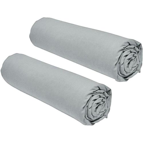 Draps housse Draps housse Essential lot de 2 gris 160x200 cm - Today - Modalova
