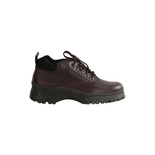 Bottines Chaussures à lacets en cuir marron - Prada - Modalova