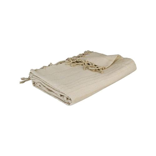 Plaids, jetés Jeté de lit Anjali beige en coton 160x220 cm - Atmosphera - Modalova