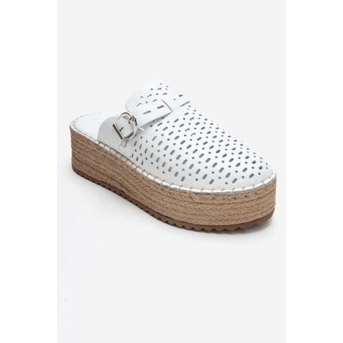 Mules Louis - White Leather Platform Sandal (Women) - Forever & Always Shoes - Modalova