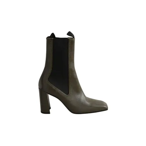 Bottes à talon Boots en cuir kaki - Nina Ricci - Modalova