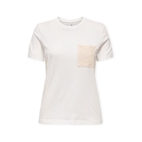 T-shirt Top Enja Life Pocket - Cloud Dancer - Only - Modalova