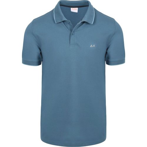 Polo Polo Col Rayé Fin Bleu Pétrole - Sun68 - Modalova