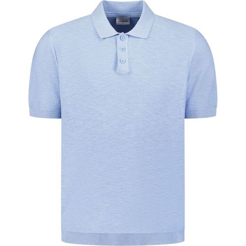 Polo Polo Tricoté Slub Bleu Clair - No Excess - Modalova