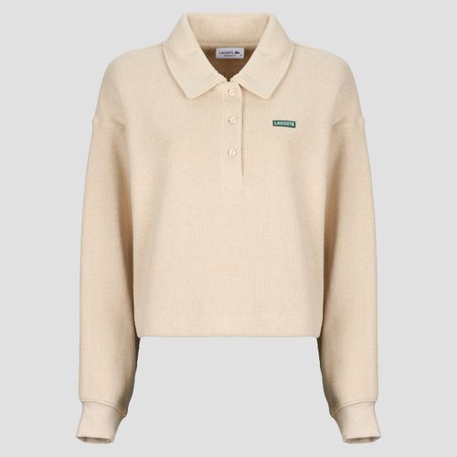 Pull Sweatshirt polo en interlock côtelé avec étiquette - Lacoste - Modalova