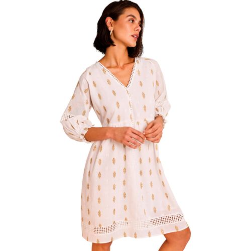 Robe courte Robe de plage courte brodée manches trois-quarts Mare - Selmark - Modalova