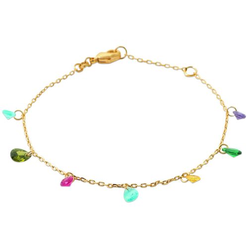 Bracelets Bracelet plaqué or pampilles multicolores - Brillaxis - Modalova
