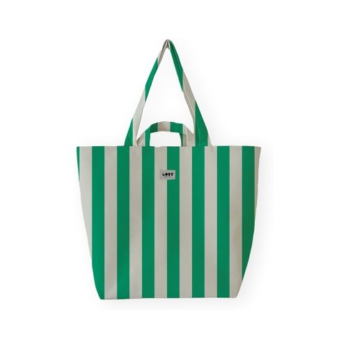 Cabas Bold Stripe Bag - Green - Lori Barcelona - Modalova