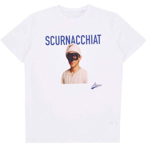 T-shirt Maglietta Uomo Scurnacchiat Tee White - Atipici - Modalova