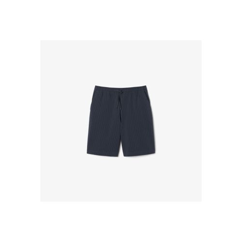Short Short Seersucker Coton Noir / Gris Foncé - Lacoste - Modalova