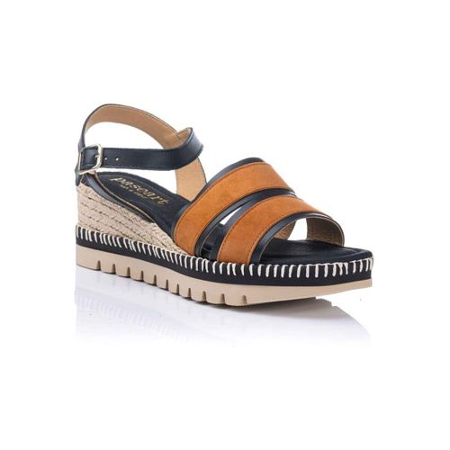 Espadrilles Sandale à talon compensé - Cuir - Paseart - Modalova