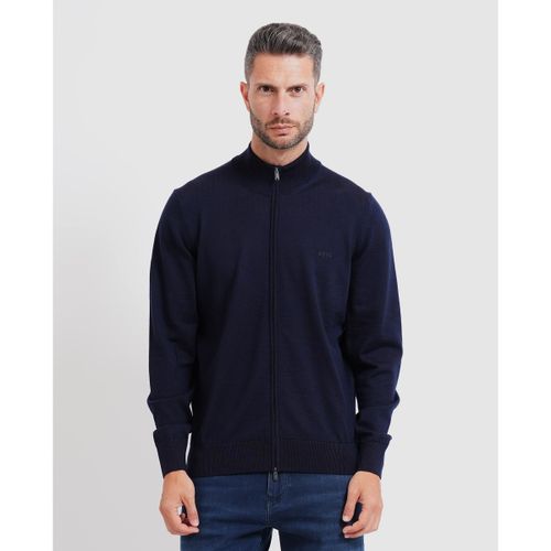 Pull Gilet zippé avec logo brodé - BOSS - Modalova