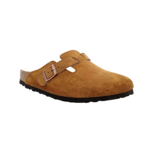 Sabots Mocassins Boston Shearling daim, fourrure - BIRKENSTOCK - Modalova