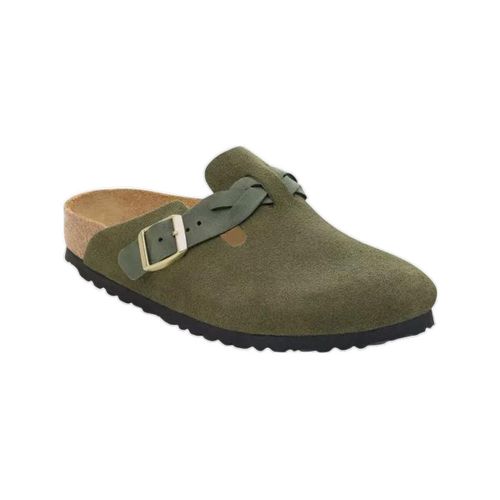 Sabots Sandales Boston Braided cuir velours - BIRKENSTOCK - Modalova