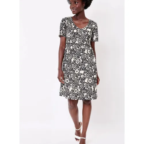 Robe courte Robe imprimée évasée coton bio doublé SIWAN - La Fiancee Du Mekong - Modalova