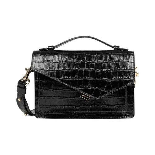 Sac à main Sac à Rabat Zoé Noir Croco - LANCASTER - Modalova