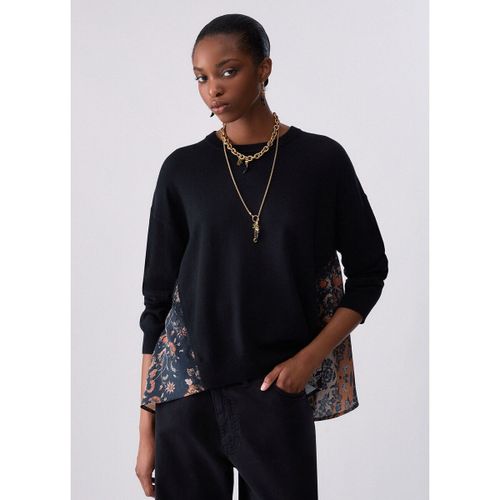 Pull Maille avec empiècements en satin - Liu Jo - Modalova