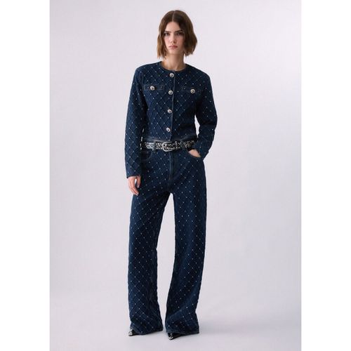 Jeans Jean flare matelassé avec strass - Liu Jo - Modalova