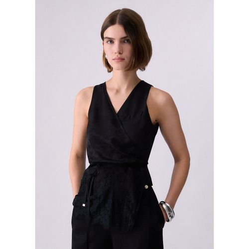 Blouses Top jacquard avec détails en dentelle - Liu Jo - Modalova