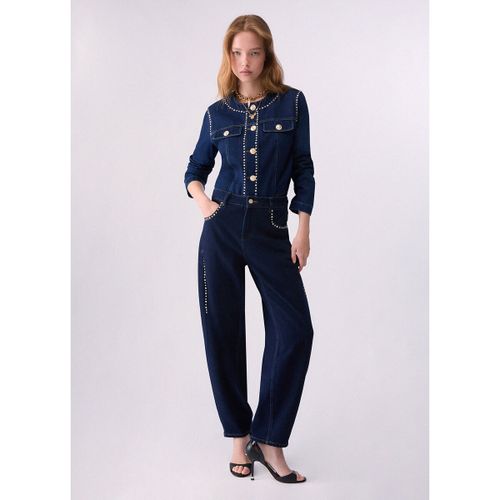 Jeans Jean relaxed taille haute avec strass - Liu Jo - Modalova