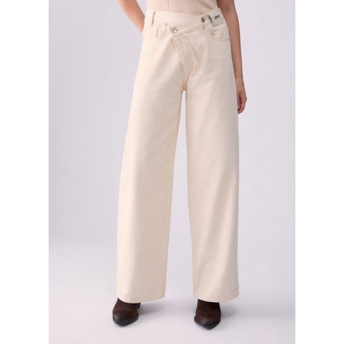 Pantalon Pantalon straight avec ceinture montée asymétrique - Liu Jo - Modalova