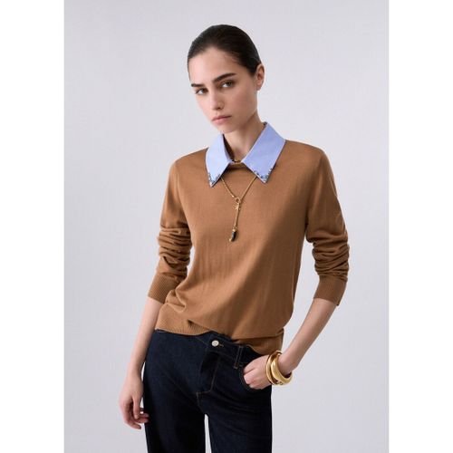 Pull Maille avec détail popeline - Liu Jo - Modalova