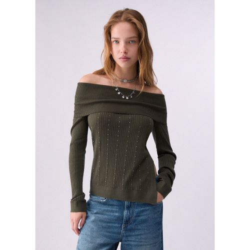 Pull Maille en laine avec encolure Bardot - Liu Jo - Modalova