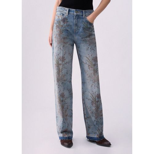 Jeans Jean droit taille haute imprimé - Liu Jo - Modalova
