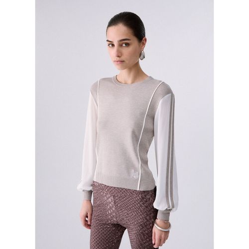 Pull Maille avec empiècement en georgette - Liu Jo - Modalova