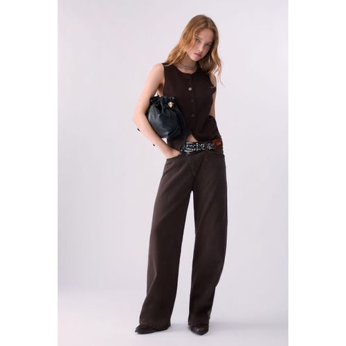 Pantalon Pantalon straight avec ceinture montée asymétrique - Liu Jo - Modalova